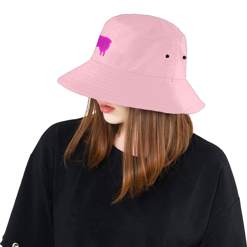 Llama Security Pink Printed Bucket Hat