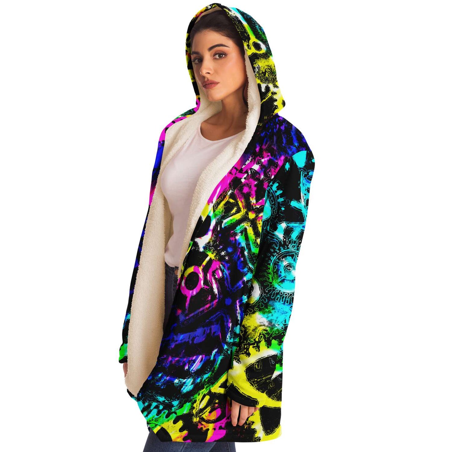 Steampunk Skull Rainbow Tie Dye Cloak