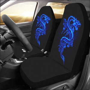 Blue Fire Dragon Car Seat Covers (Set of 2)
