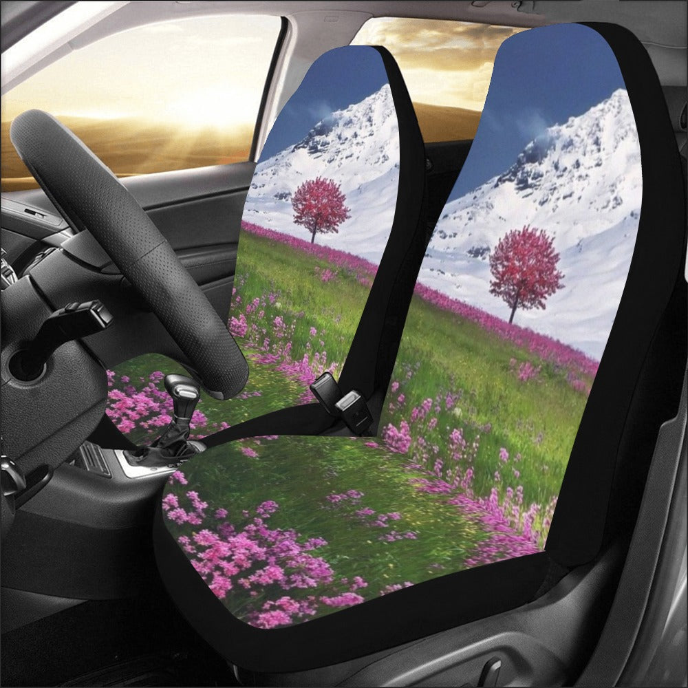 Mountains and Flowers Bucket Seat Covers (Set of 2)