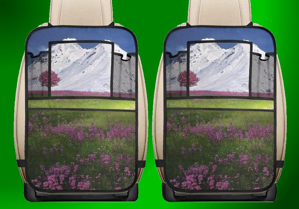 Mountains and Flowers Car Seat Back Organizer (2-Pack)