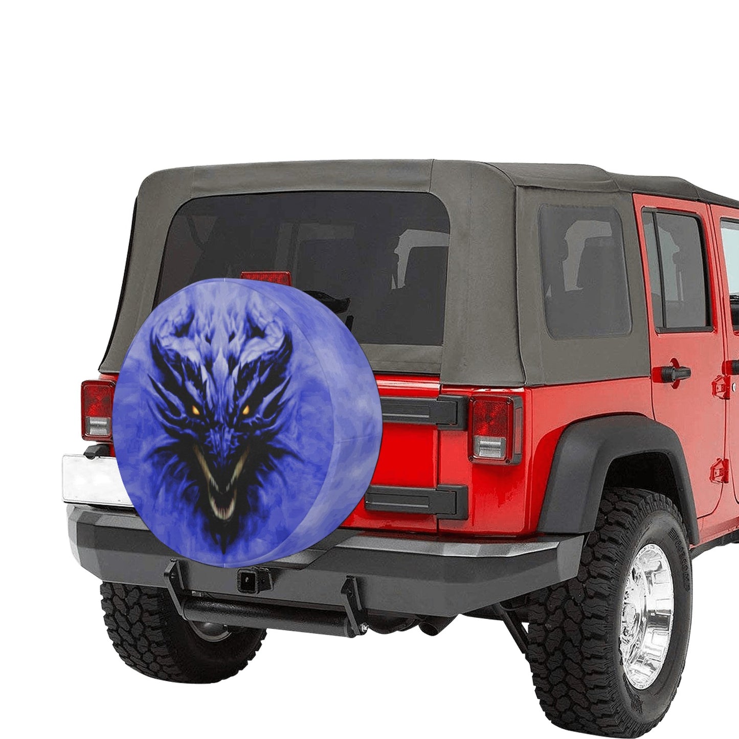 Blue Shadow Dragon Spare Tire Cover (Medium) (16")