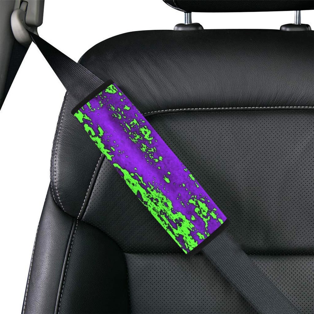 Neon Green Splash Car Seat Belt Cover 7" x 10"