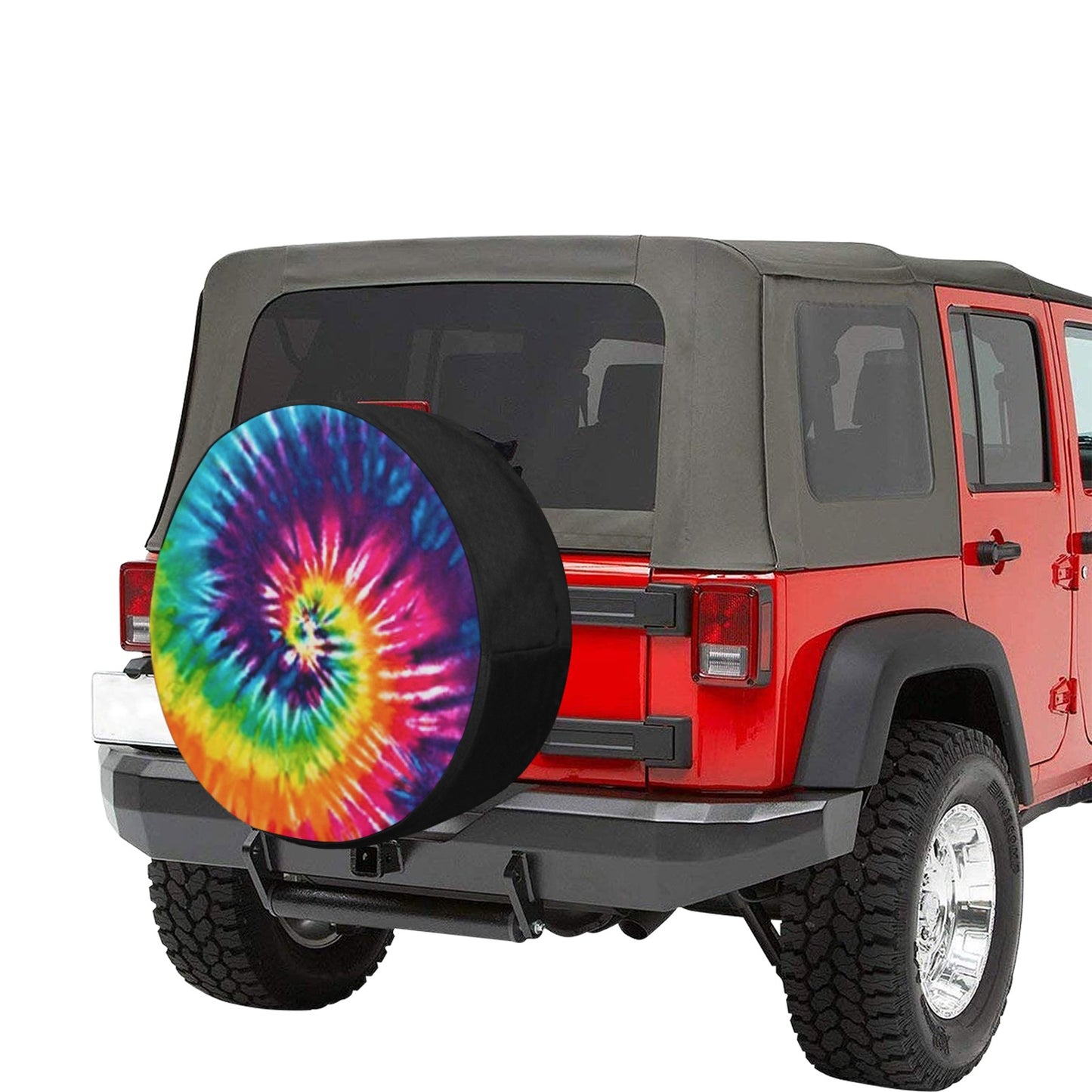 Rainbow Tie Dye Spare Tire Cover (Large) (17")