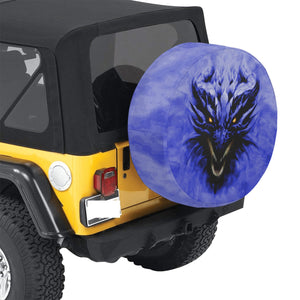 Blue Shadow Dragon Spare Tire Cover (Large) (17")