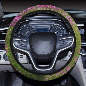 Flowers Steering Wheel Cover with Elastic Edge (matches the Mountains and Flowers Car Accessories)