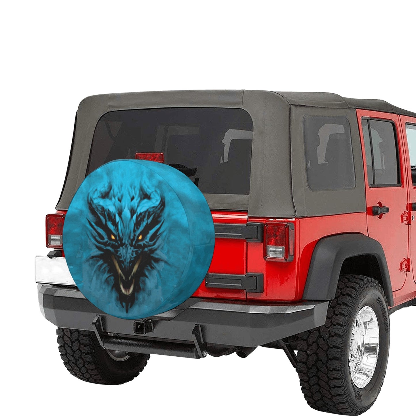 Aqua Shadow Dragon Spare Tire Cover (Small) (15")