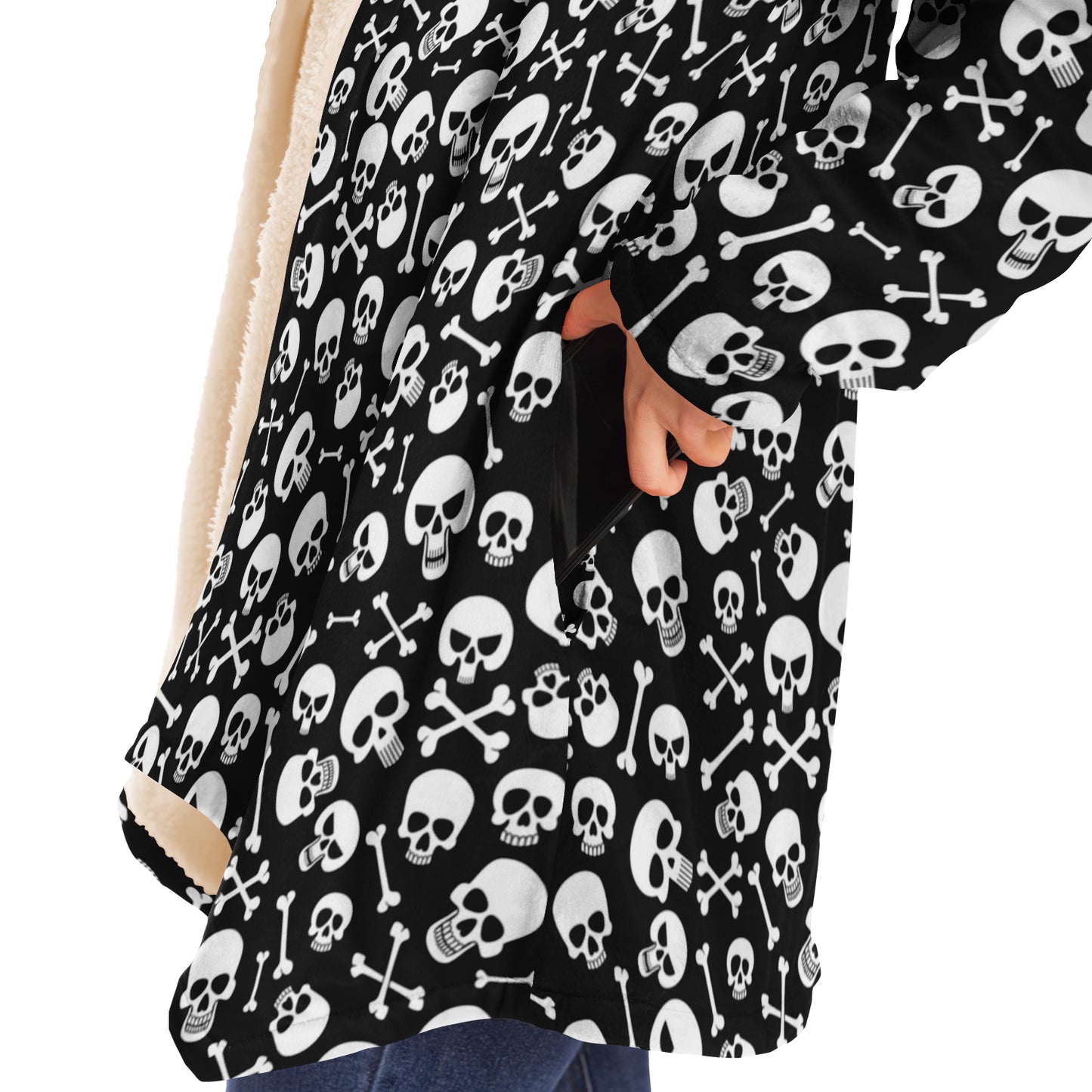 Skulls & Crossbones Hooded Cloak