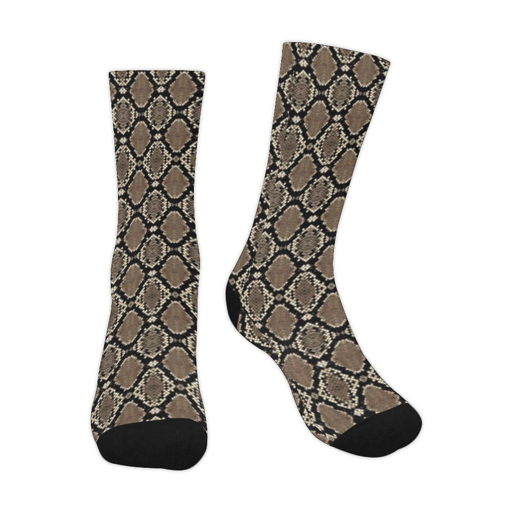 Snakeskin Print Sublimated Crew Socks