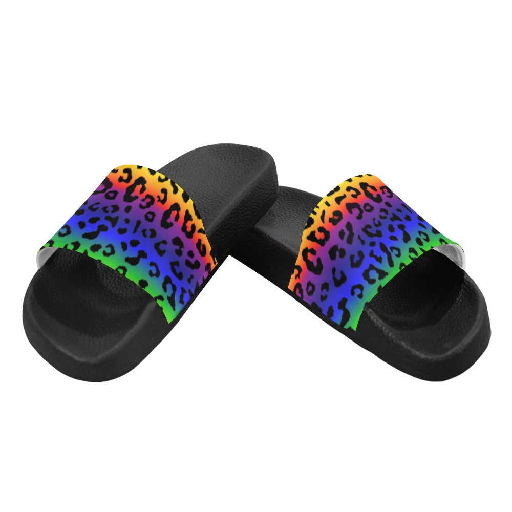Rainbow Leopard Men's Slide Sandals