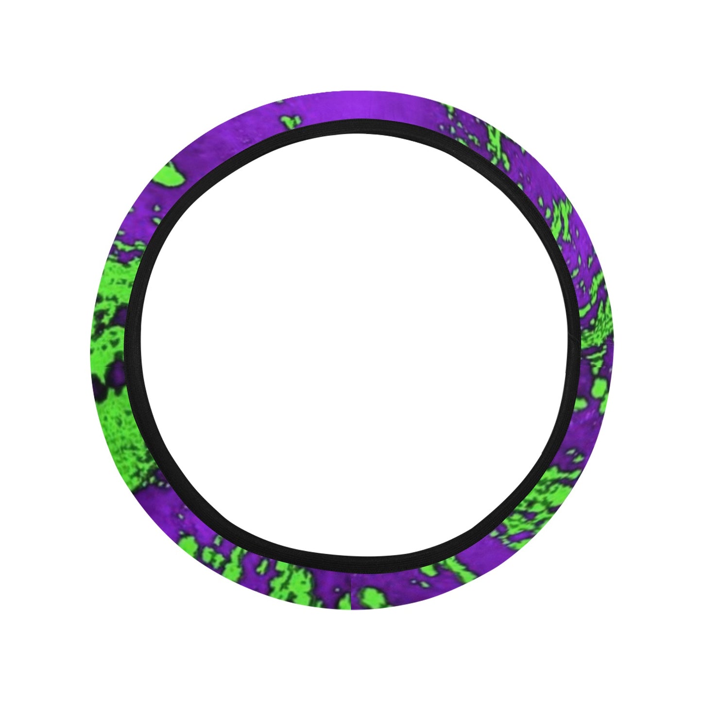 Neon Green Splash Steering Wheel Cover with Elastic Edge