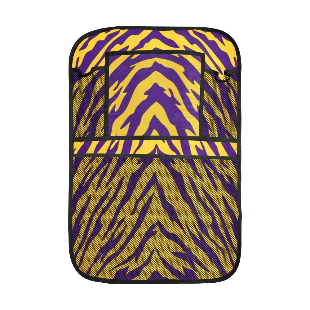 Purple and Gold Tiger Stripe Seat Back Organizer (2-Pack)