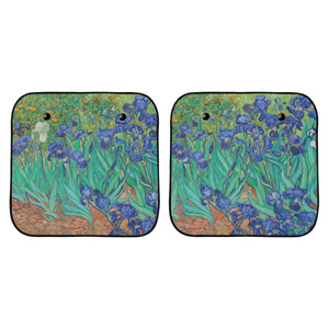 Irises Car Sun Shade (28" x 28") (Small) (Two Pieces)