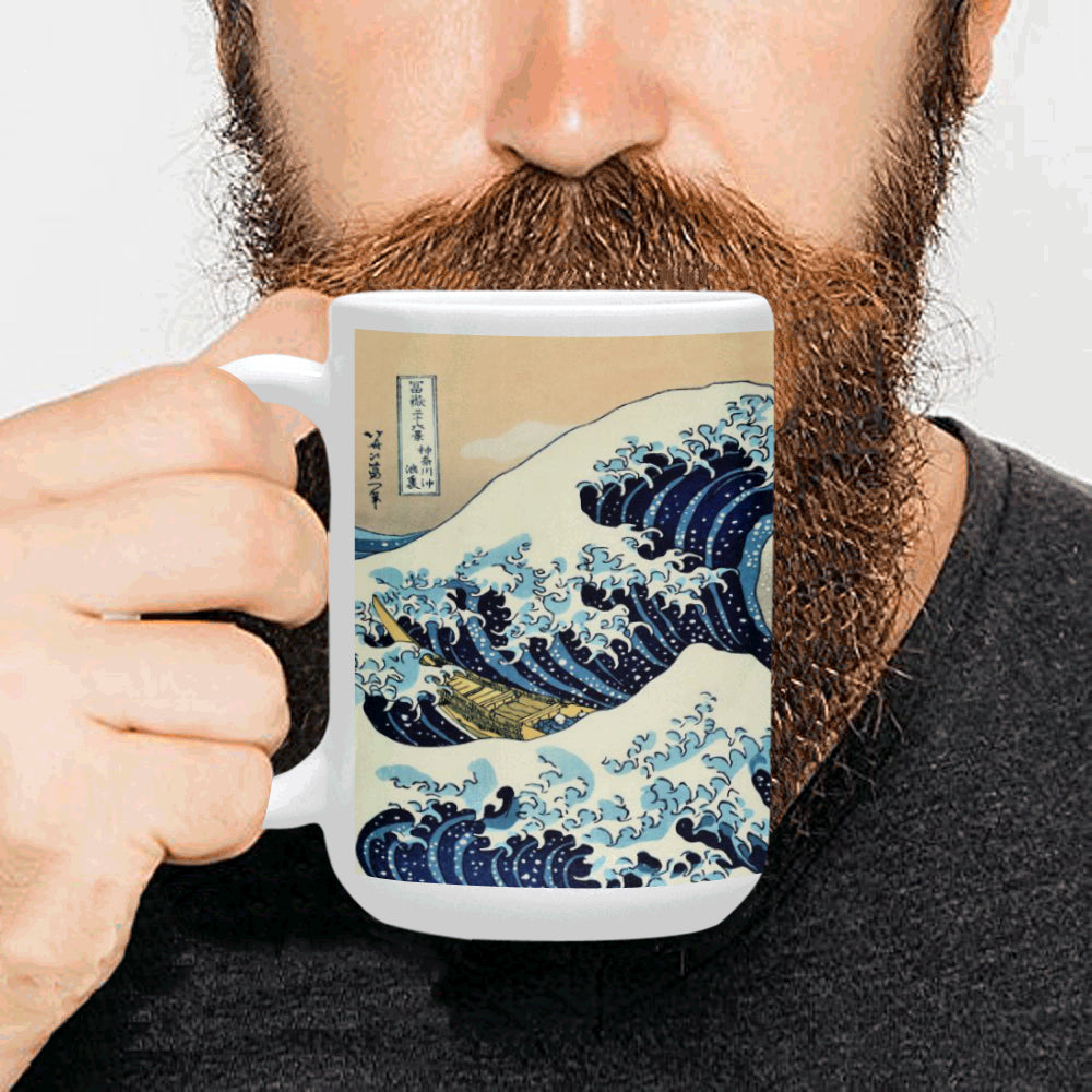 Great Wave off Kanagawa 15 Oz Ceramic Mug Ceramic Mug (Made In USA)