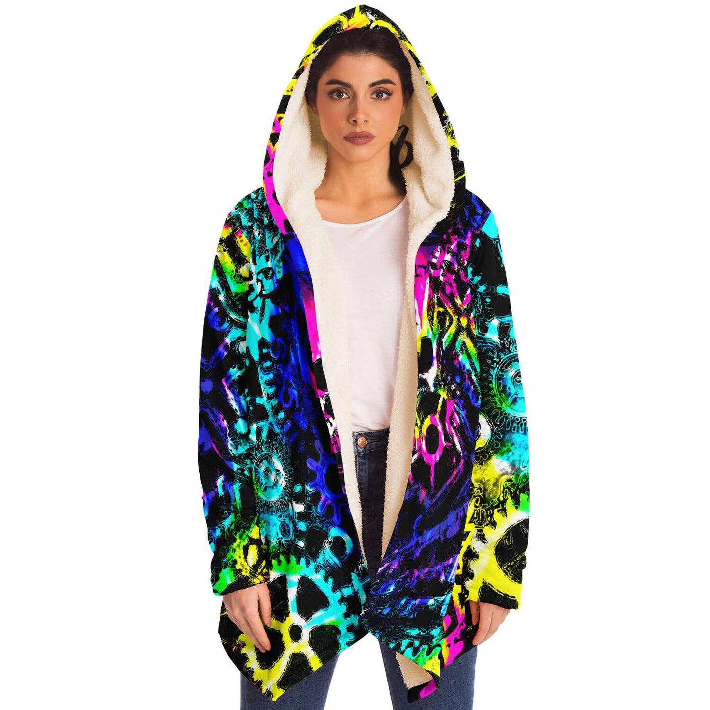 Steampunk Skull Rainbow Tie Dye Cloak