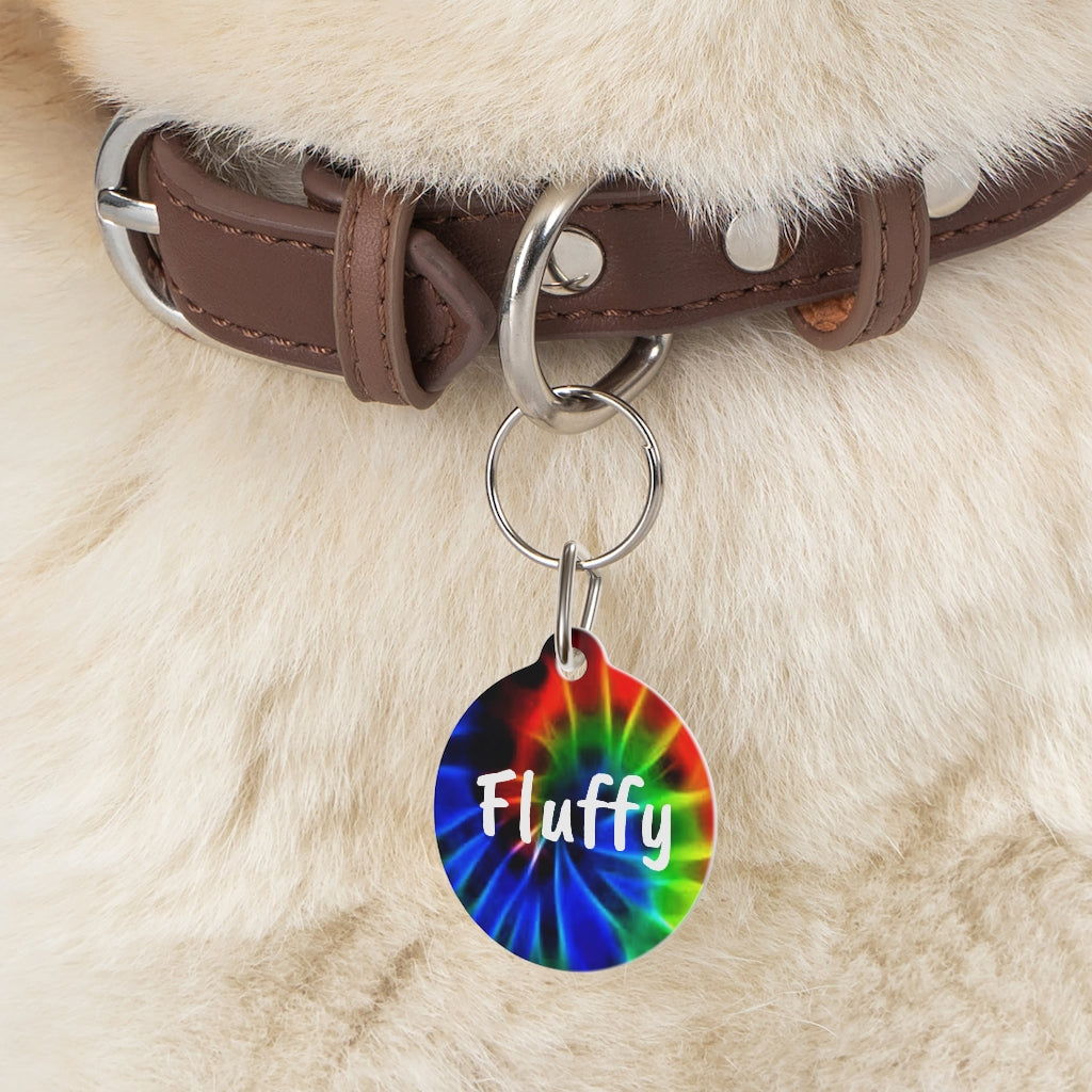 Tie Dye Personalized Double-Sided Pet Tag