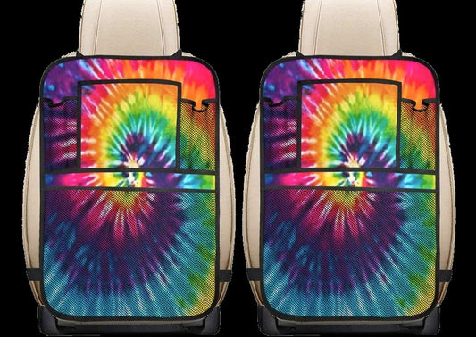 Rainbow Tie Dye Car Seat Back Organizer (2-Pack)