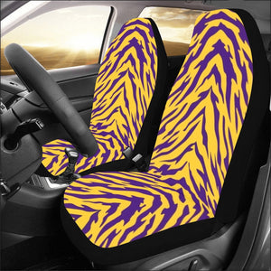 Purple and Gold Tiger Stripe Bucket Seat Covers