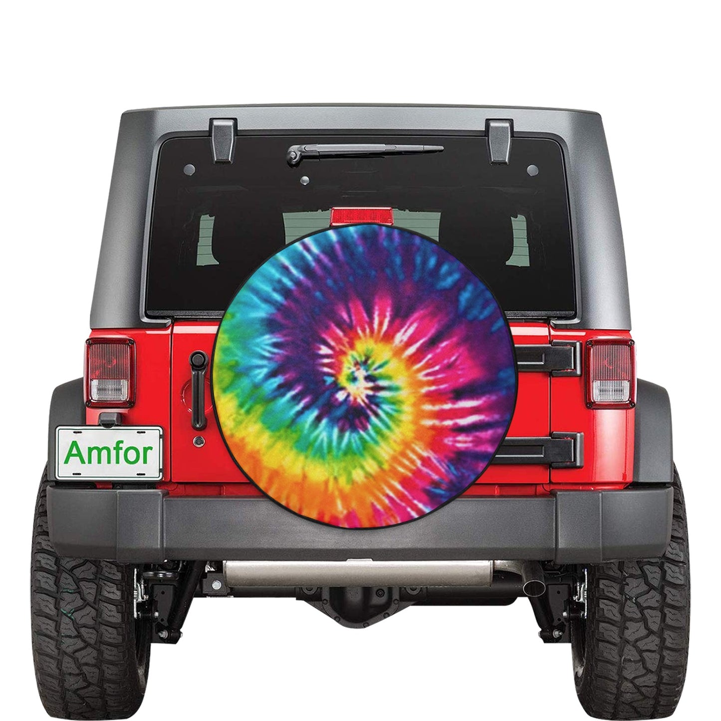 Rainbow Tie Dye Spare Tire Cover (Medium) (16")