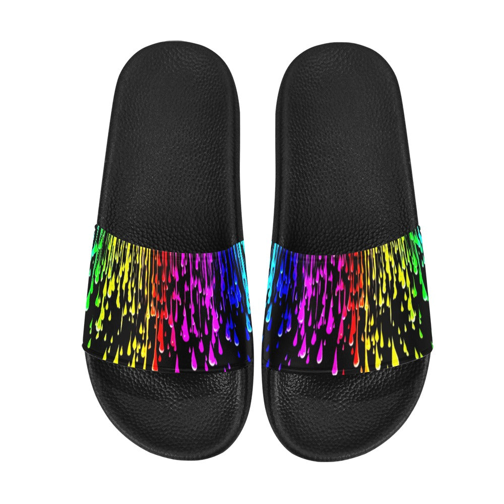 Rainbow Drip Women's Slide Sandals