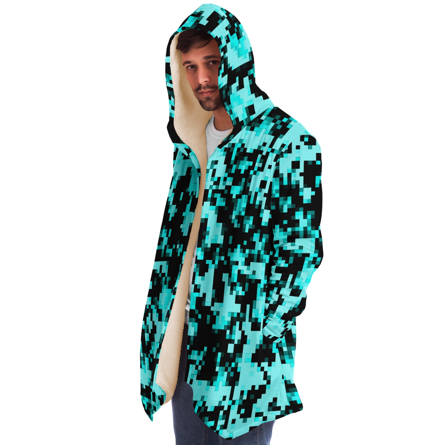 Digital Aqua Camouflage Cloak