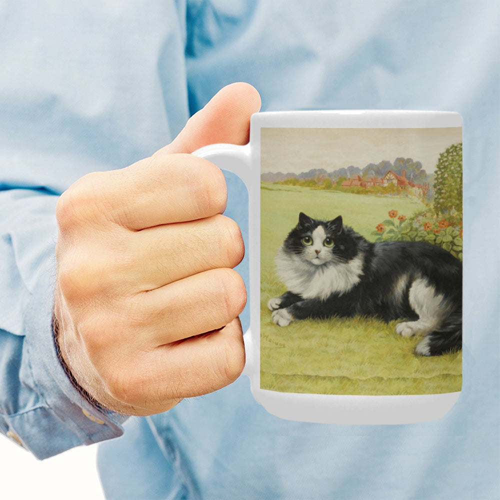 Blissful Feline 15 Oz Ceramic Mug Ceramic Mug (Made In USA)