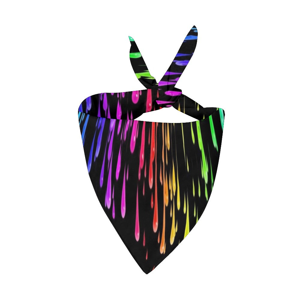 Rainbow Drip Dog Bandanna