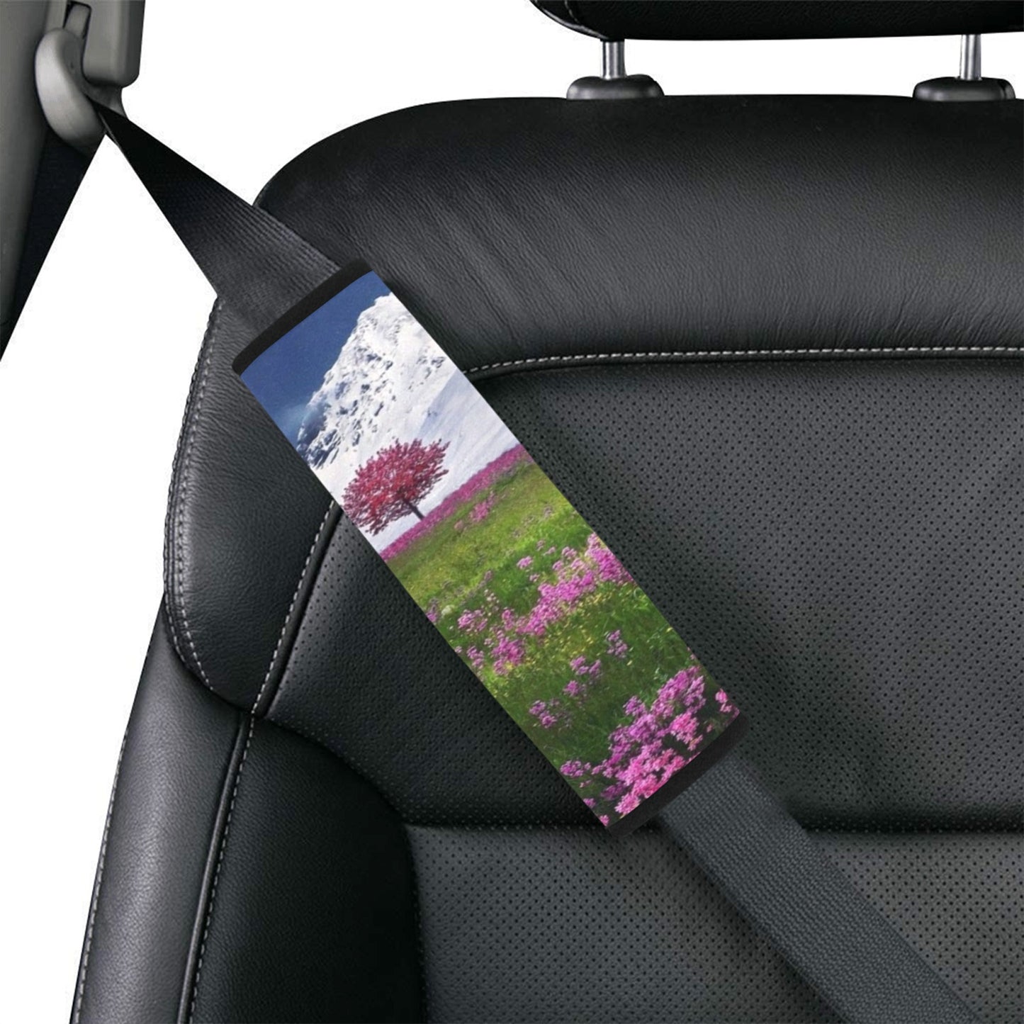 Mountains and Flowers Car Seat Belt Cover 7" x 12.6"