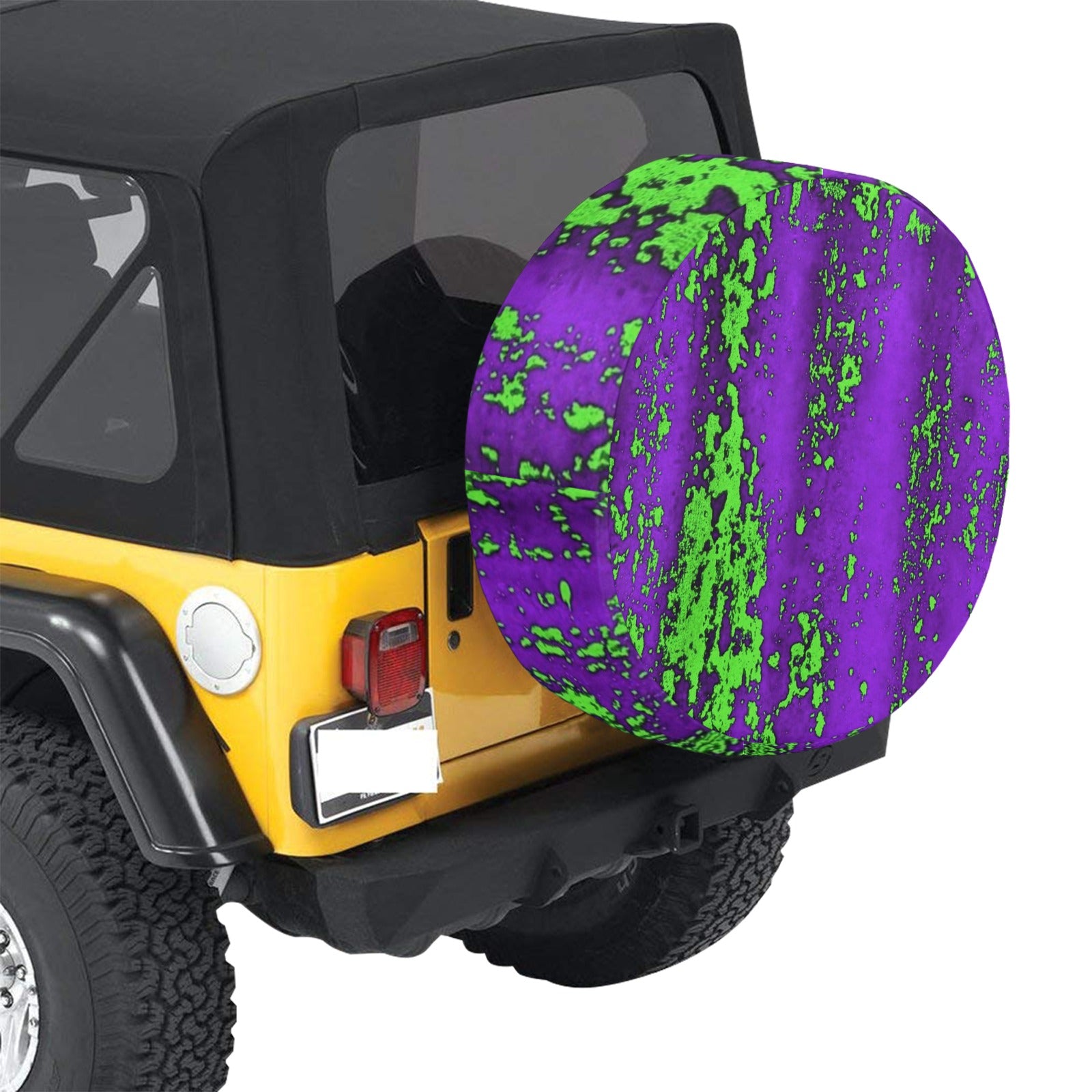 Neon Green Splash Spare Tire Cover (Large) (17")