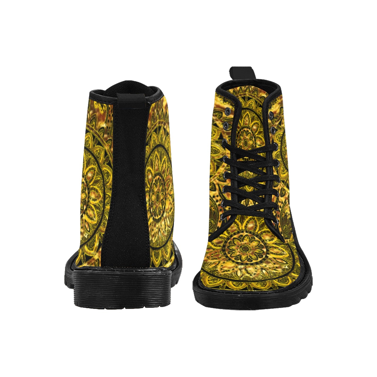 Women's Tarnished Gold Mandala Canvas Boots