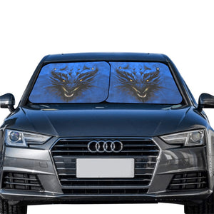 Rich Blue Shadow Dragon Auto Sun Shade (28" x 28") (Small) (Two Pieces)