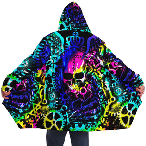 Steampunk Skull Rainbow Tie Dye Cloak