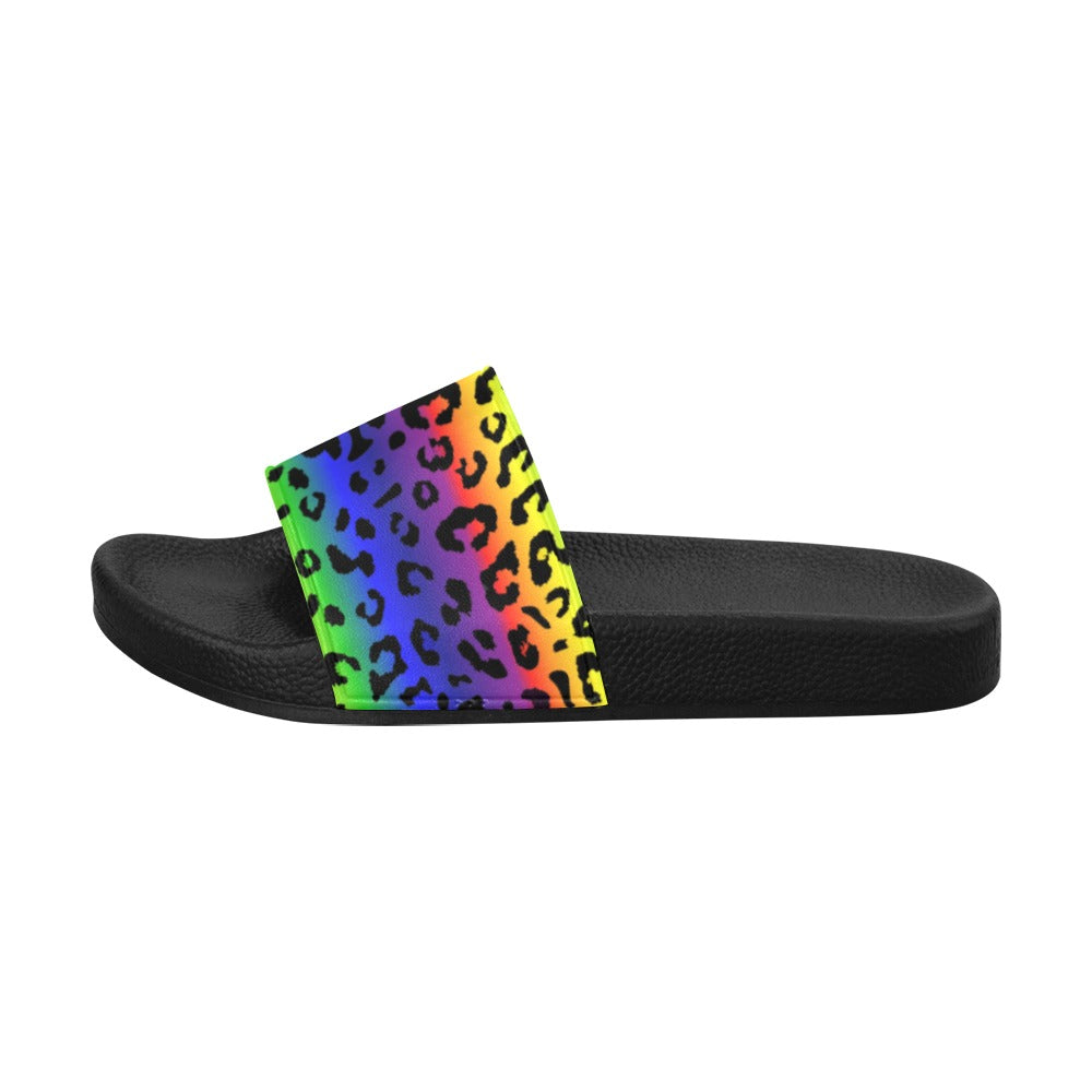 Rainbow Leopard Women's Slide Sandals