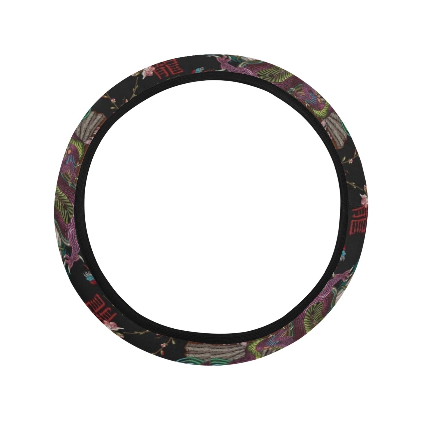 Dragons and Fans Steering Wheel Cover with Elastic Edge