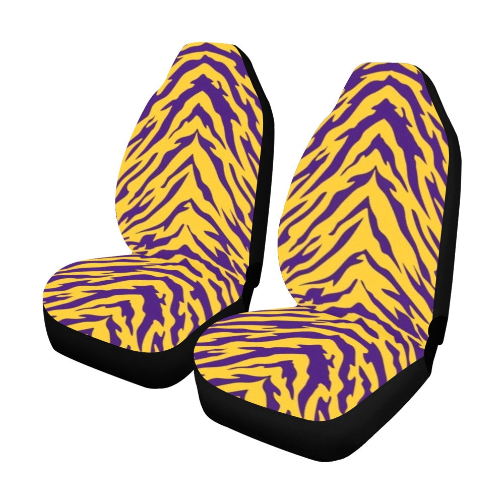 Purple and Gold Tiger Stripe Bucket Seat Covers