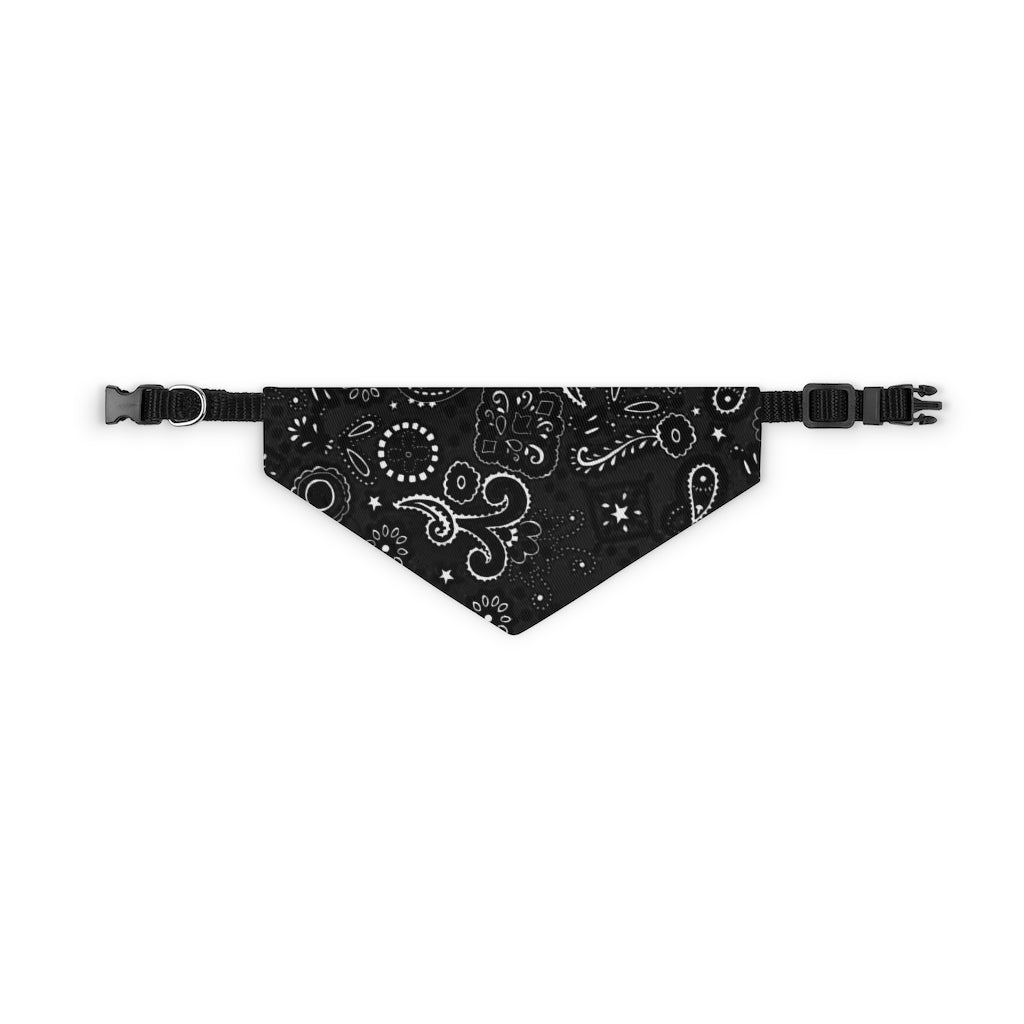 Black and White Paisley Pet Bandanna Collar