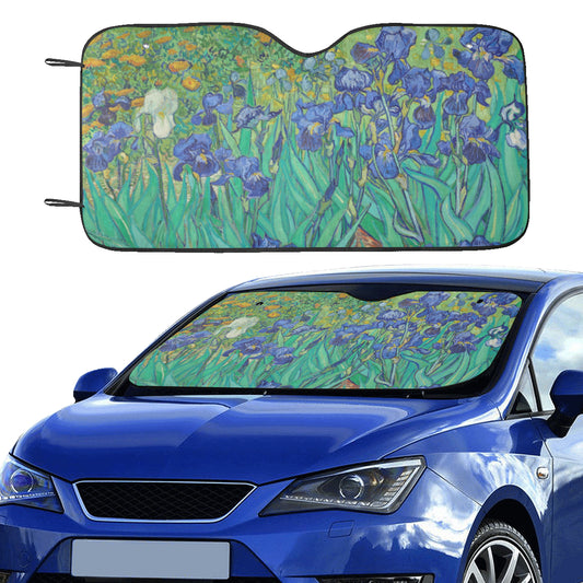 Irises by Van Gogh Auto Sun Shade 55" x 29.53"