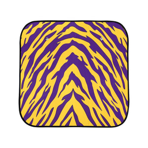 Purple and Gold Tiger Stripe Auto Sun Shade (28" x 28") (Small) (Two Pieces)
