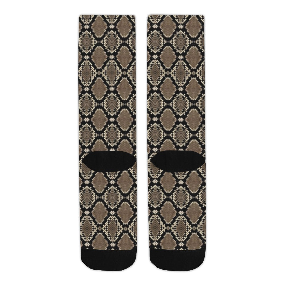 Snakeskin Print Sublimated Crew Socks