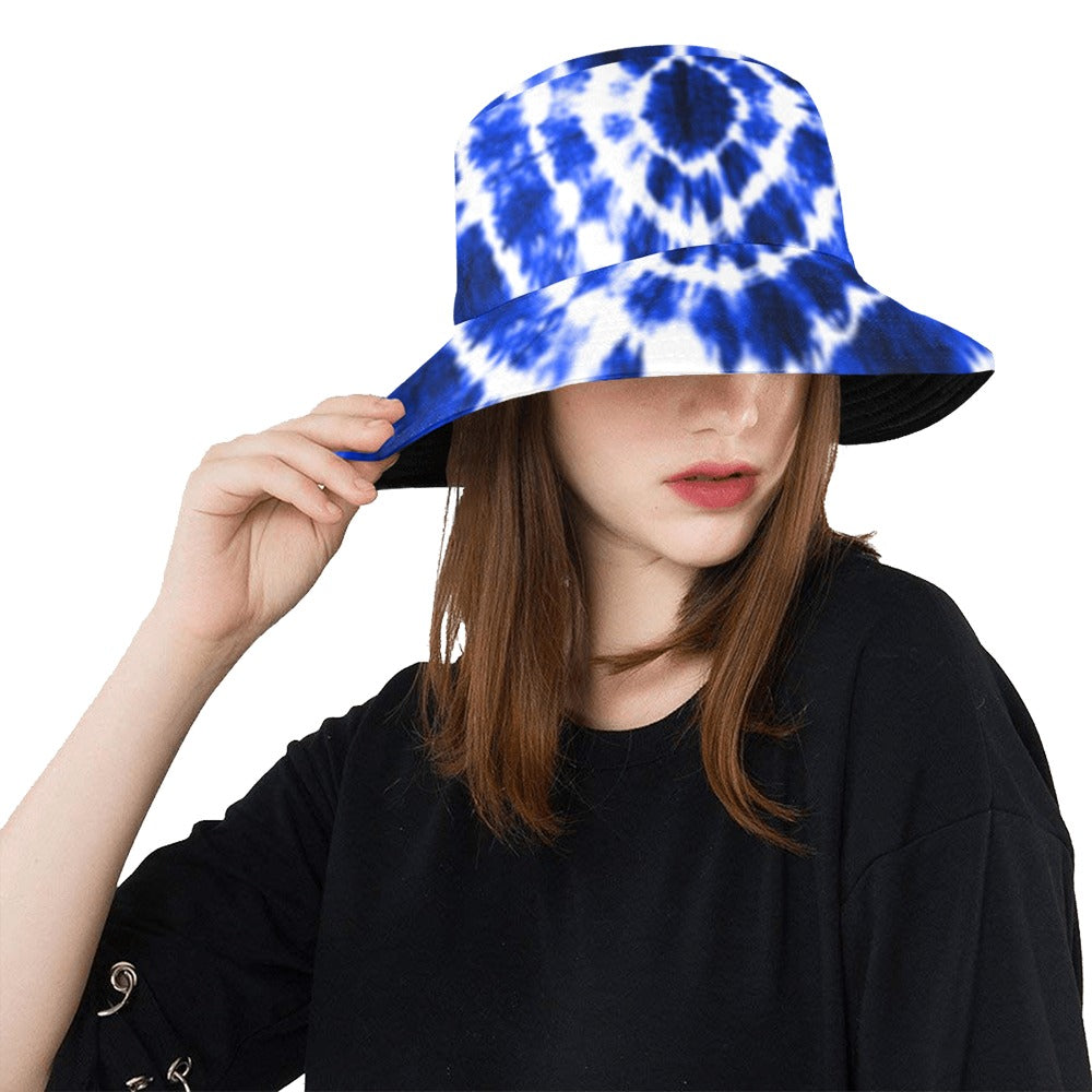 Blue Shibori Tie Dye Bucket Hat