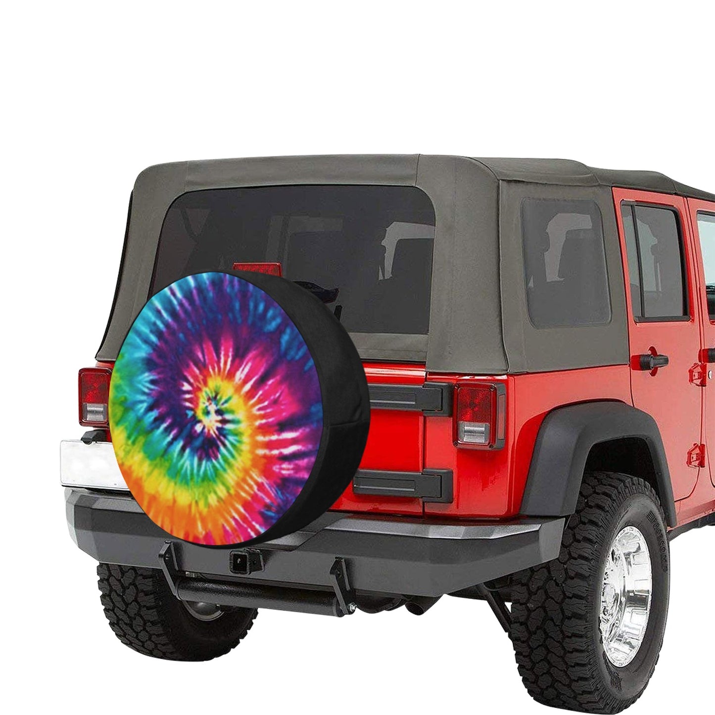 Rainbow Tie Dye Spare Tire Cover (Medium) (16")