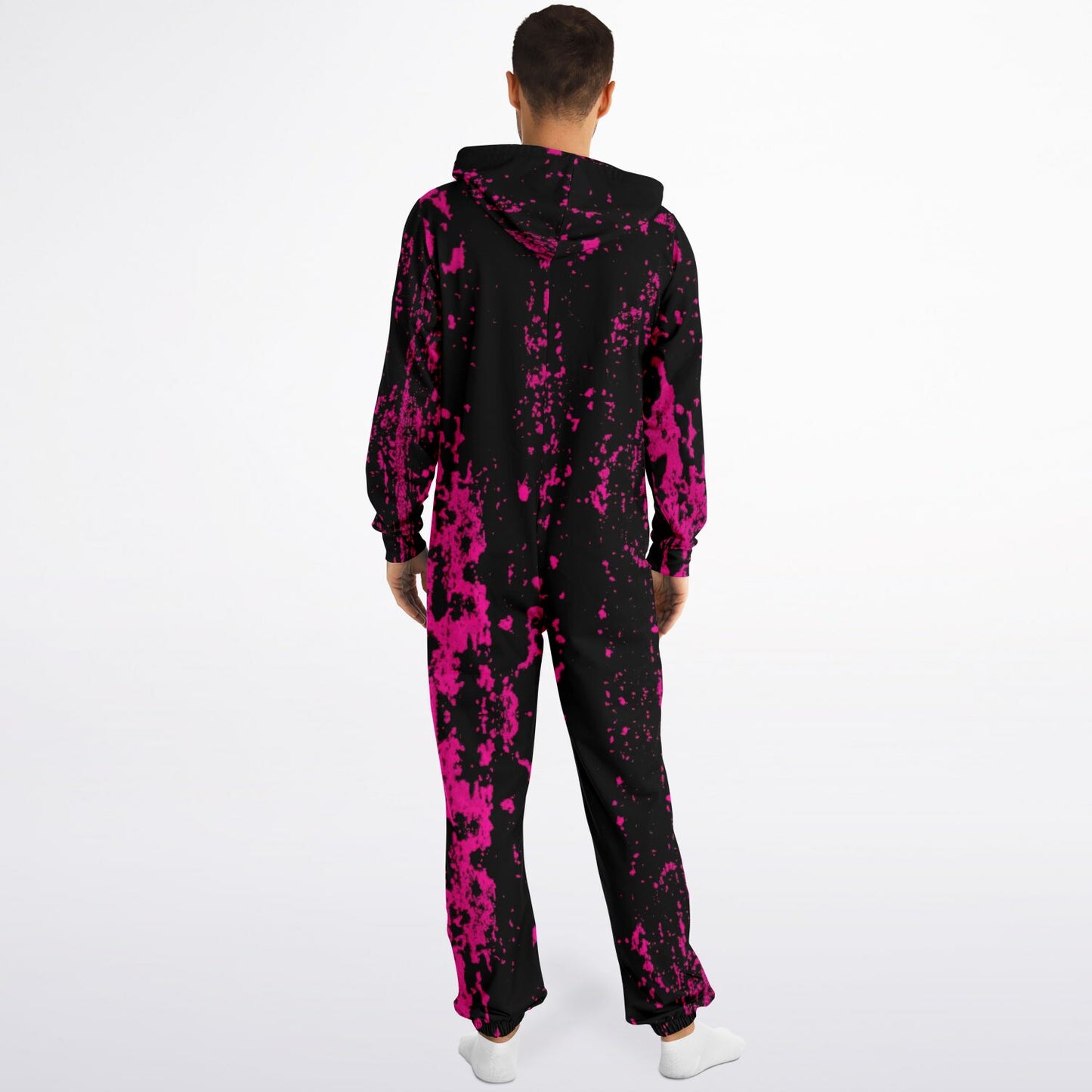 Pink Spray on Black Jumpsuit