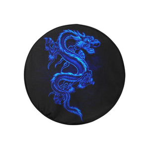 Blue Fire Dragon Spare Tire Cover (Small) (15")