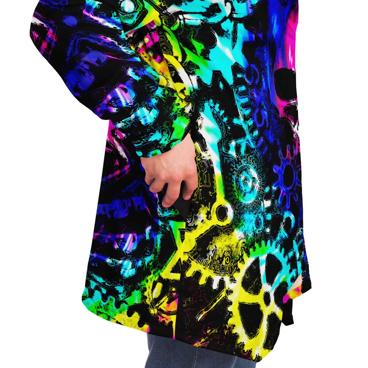 Steampunk Skull Rainbow Tie Dye Cloak