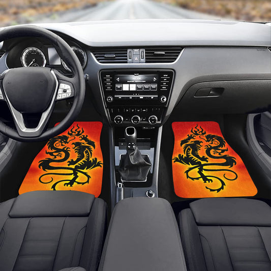 Tribal Tiger and Dragon Front Floor Mats (2pcs)