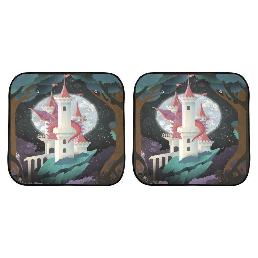 Fairytale Dragon Car Sun Shade (28" x 28") (Small) (Two Pieces)