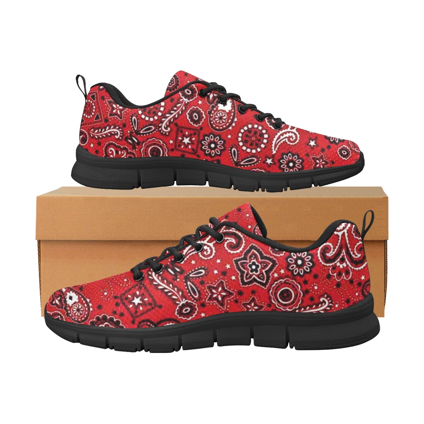 Red Bandanna Women's Breathable Sneakers