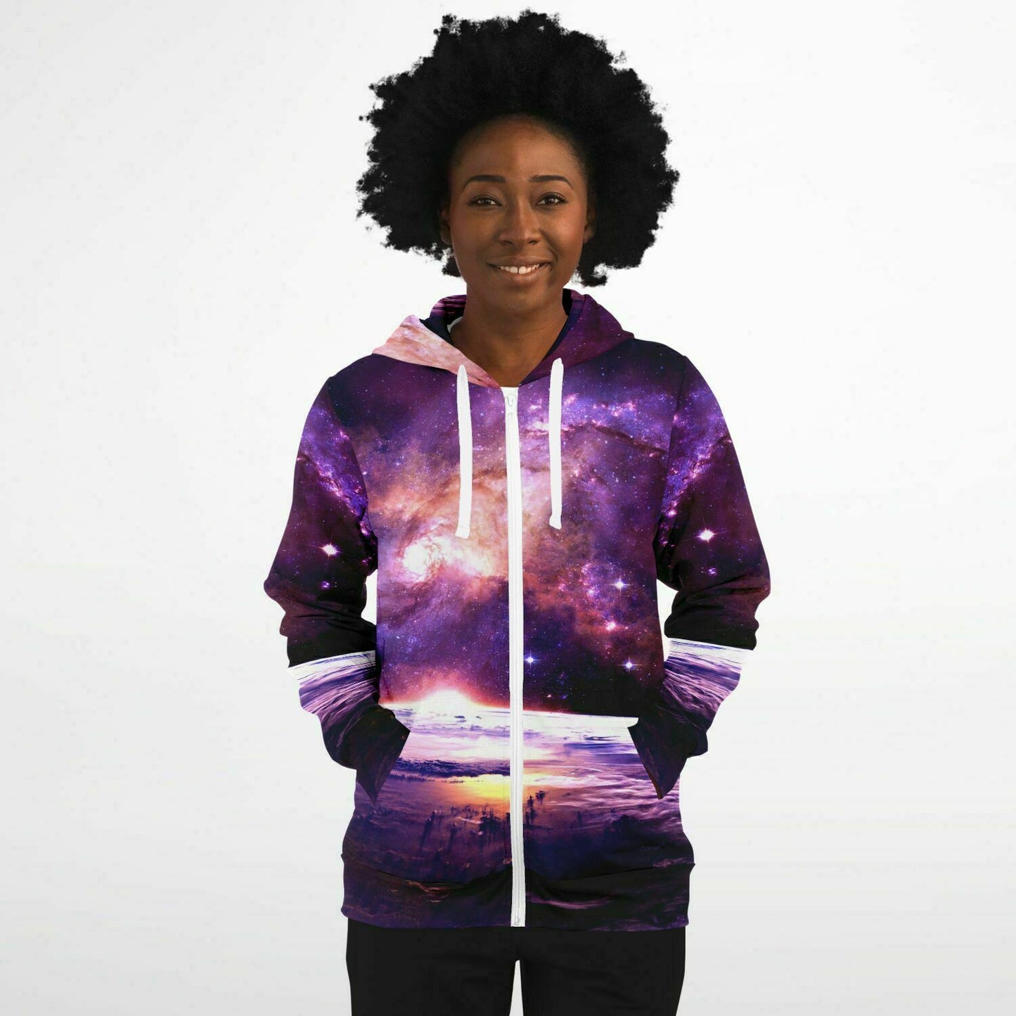 Purple Space Zip Up Hoodie