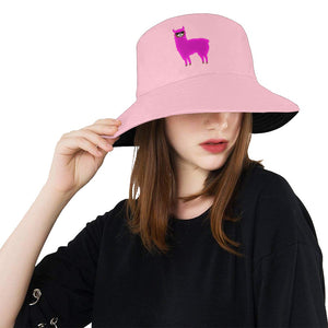 Llama Security Pink Printed Bucket Hat