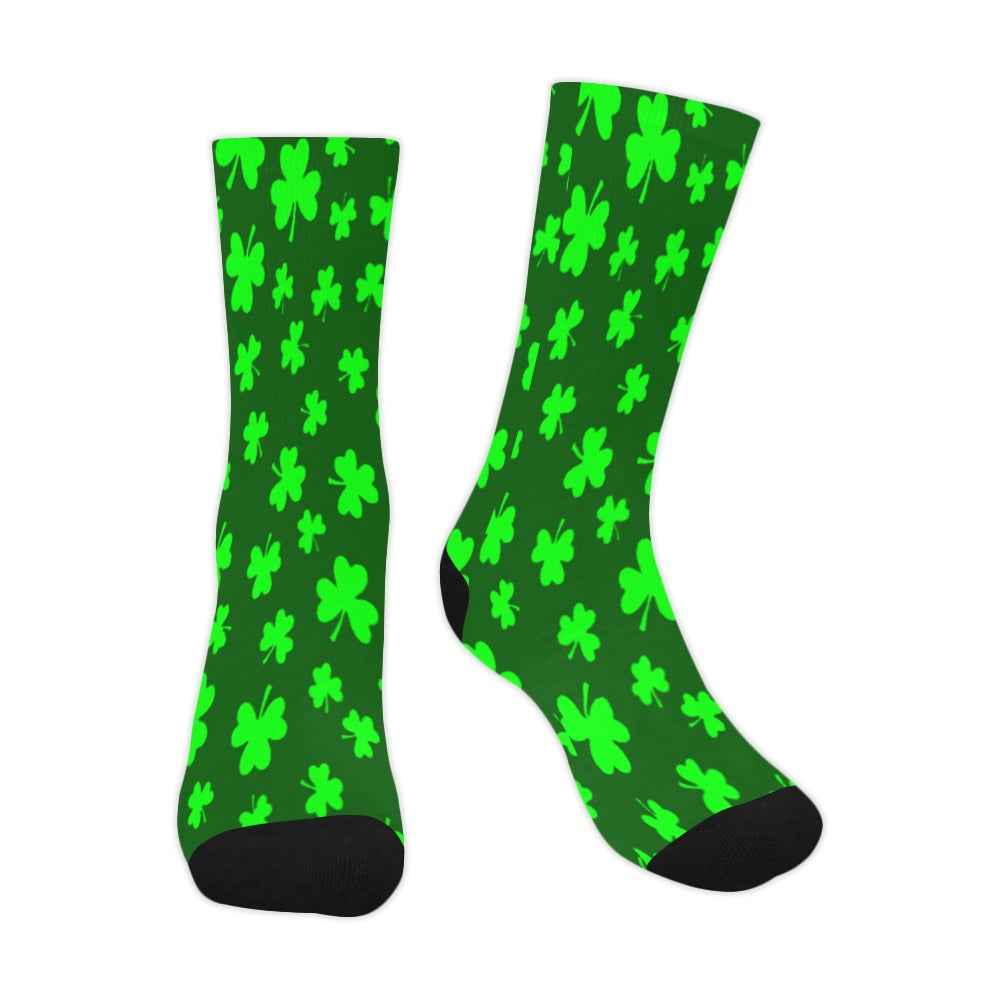 Saint Patrick's Day Shamrock Sublimated Crew Socks